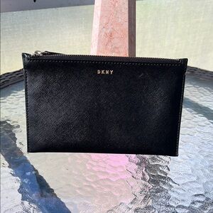 DKNY Saffiano Leather Black Pouch